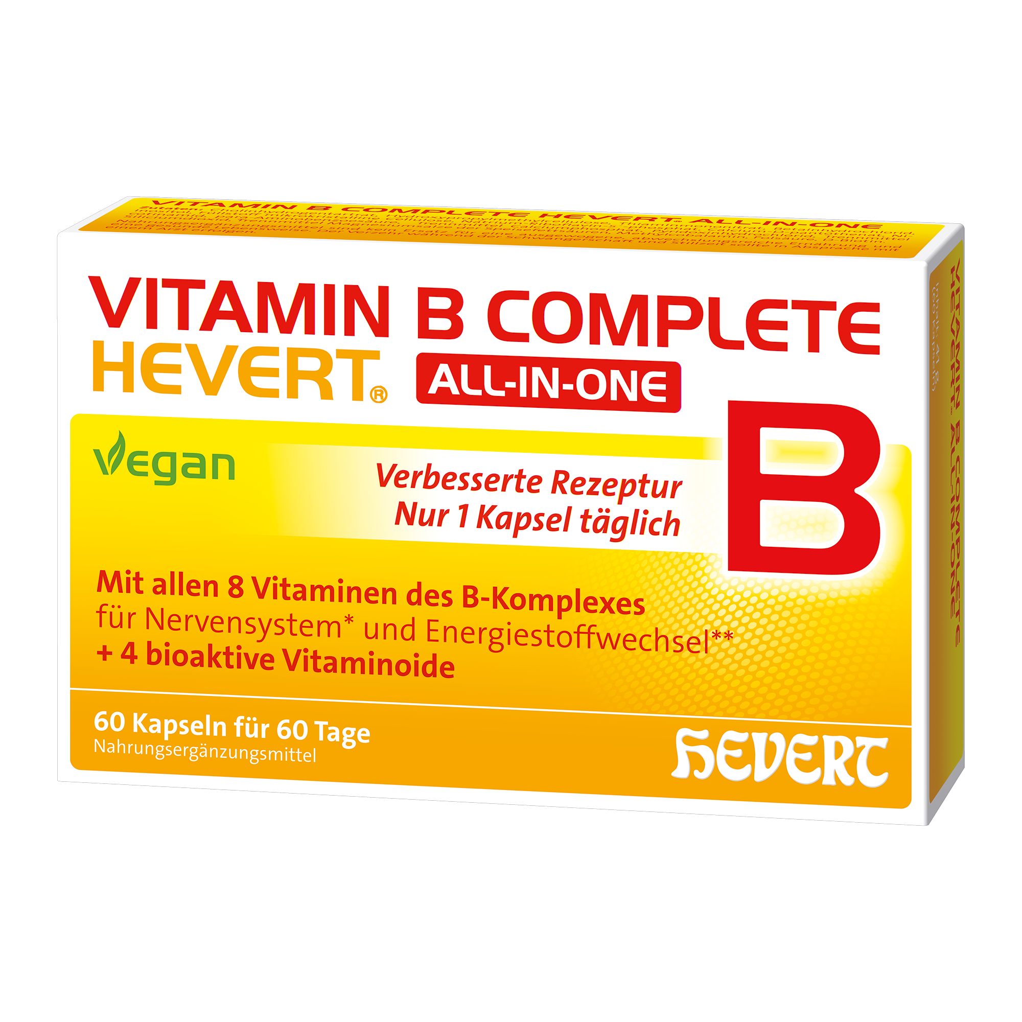 Neu: Vitamin B Complete Hevert All-in-One jetzt mit verbesserter Rezeptur und nur einer Kapsel täglich